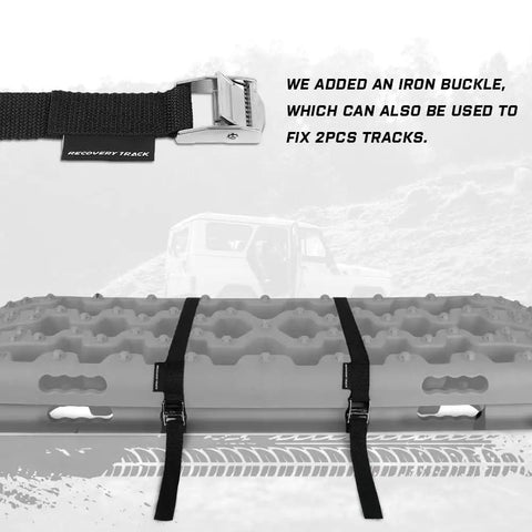 Heavy Duty Recovery Tracks for 4x4 Off Road Adventures Traction Boards Tire Ladder Mat with iron buckle and straps