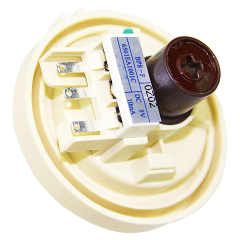 6501EA1001C Real Time Water Level Sensor Switch For Washing Machines High Precision Durable Component No Fuss Easy Install Real Time Monitoring During Wash Rinse And Drain Cycles For Top Notch Water Control And Long Lasting Performance. top-load washer water level sensor switch with plastic housing and wire connector