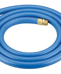 Heavy Duty 3/4 Inch Inner Diameter 20 Foot Air Hose Assembly With Smooth As Silk Pneumatic Flow, coiled and showcasing ends.