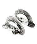 Pair of Amazon stainless steel adjustable damping hinges with concealed torque and mounting plates.