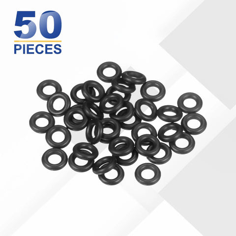 50 Pack Nitrile Rubber O Rings 6mm OD 3mm ID 1.5mm Wide Buna N Seals For Car Auto Plumbing Faucets Gas And Air Lines Waterproof Oil Resistant Replacement Gaskets, 50 pieces