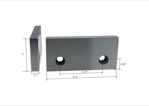 Precision Ground Milling Vise Jaws Pair Fits Kurt Gmt Style Machines Six Inch Height Upgrade Heavy Duty Alloy Steel with dimensions
