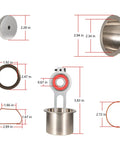 Detailed dimensions of Compressor Piston Kit Replacement For Craftsman Dewalt Porter Cable Air Pump Connecting Rod Set Oil Free