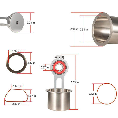 Detailed dimensions of Compressor Piston Kit Replacement For Craftsman Dewalt Porter Cable Air Pump Connecting Rod Set Oil Free