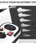 Supercharged Handheld Steam Cleaner With Beast Mode 2500 Watt Power, showing steam nozzle and adjustment controls.
