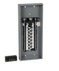 Homeline 225 Amp 60 Circuit Indoor Main Lugs Load Center with cover and ground bar, showing internal slots for breakers.