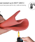 Red 15x15 Inch Silicone Heat Press Pad 0.3 Inch Thick for Heat Transfer Machine shown with flame resistance.