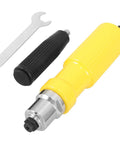 Vicasky Electric Rivet Adapter Tool Kit For Drill Plastic And Alloy Steel Construction Effortless Cordless Rivet Nut Setting Accessory That Makes Quick Work Of Auto Repair Jobs And Heavy Duty DIY Projects With Reliable Performance And Rock Solid Build, yellow drill adapter with wrench