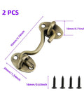 No-Fuss Privacy Hook And Eye Latch Set, 3.74 Inch Stainless Steel Gate Latch With Mounting Screws, Antique Bronze Finish, 2 Pack