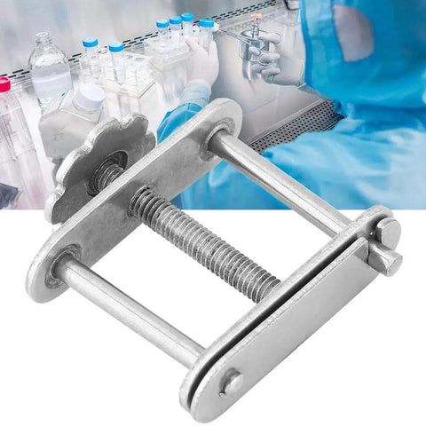 10 Pack Flow Control Pipe Clamps Set With Iron Plated Hose Fixing Clips Swivel Screw Tubing Clamps For Water Stop A Real Workhorse For Medical Labs Hospitals Clinics Beauty Salons And Industrial Use shown in laboratory environment