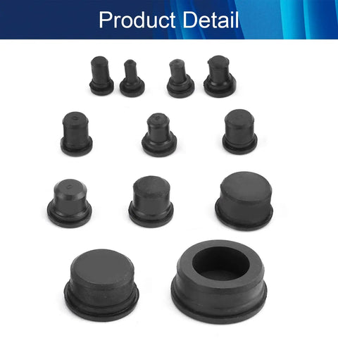 Lock Tight Black EPDM Cable Gland Plugs 12 Pack Bombproof Rubber Hole Stopper Kit Heavy Duty Wire Entry Seal arranged in detail.