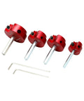 Four Size PVC Pipe Reamer Tool Kit for Schedule 40 Plastic Pipes Three Quarter Inch, One Inch, One And A Half Inch, And Two Inch Reamers with Allen Keys