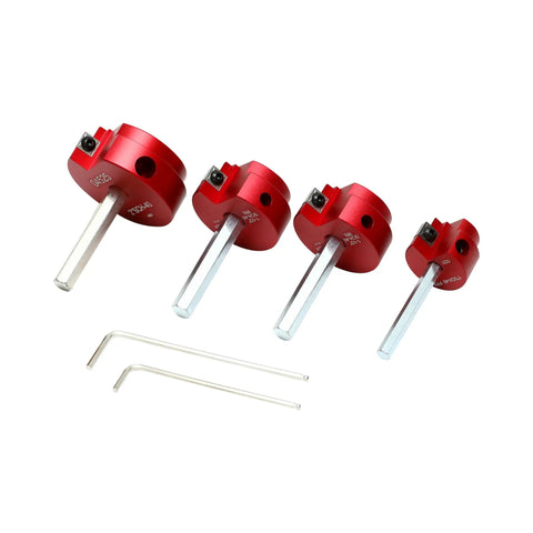 Four Size PVC Pipe Reamer Tool Kit for Schedule 40 Plastic Pipes Three Quarter Inch, One Inch, One And A Half Inch, And Two Inch Reamers with Allen Keys