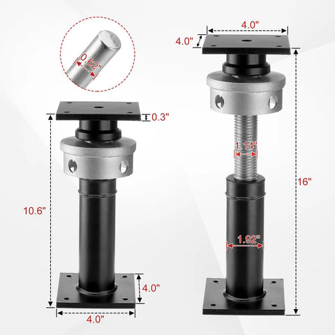 Built Tough House Floor Jack with Zero Hassle Leveling for Basements and Crawl Space Rock Solid 11 Ton Steel Screw Post 16 Inch height adjustable