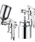 Heavy Duty Pneumatic Paint Sprayer With 400ML Aluminum Hopper And Stainless Steel Nozzle showing aluminum hopper and spray gun.