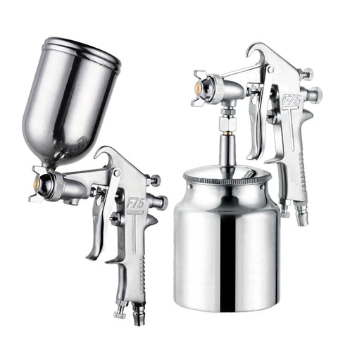 Heavy Duty Pneumatic Paint Sprayer With 400ML Aluminum Hopper And Stainless Steel Nozzle showing aluminum hopper and spray gun.