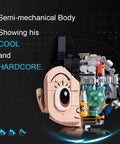 Astro Boy Mechanical Building Set With Clear Version shows semi-mechanical head design, highlighting details and engineering.