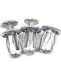 Heavy Duty 2 Pack Petal Rivet Expansion Plugs With Nut Jack Threaded Screw Anchors close-up showing durable carbon steel design for DIY upgrades.
