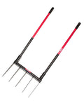 Heavy Duty Broad Fork Garden Tool With 5 Steel Tines For Loosening And Tilling Hard Soil Fiberglass Handle 43 Inch Made In The USA