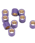 9 Piece Variator Roller Kit 15g Each For GY6 125cc Scooters Mopeds ATVs And Go Karts, purple nylon-copper rollers on white background