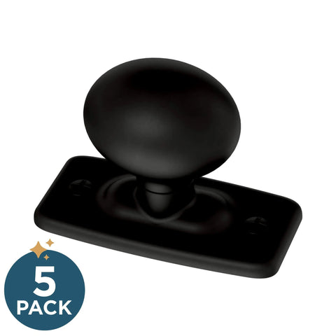 Matte Black Cabinet Knobs Set Five Pack One And One Quarter Inch Round For Dressers And Drawers Kitchen Cabinets Vanity Furniture And Closet Doors Durable Metal Hardware For Easy Weekend Update Franklin Brass showing a single knob with base