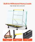 Drywall Cart Dolly With 1800 Lb Load Capacity And Expandable Deck featuring glass panels and steel construction on swivel casters