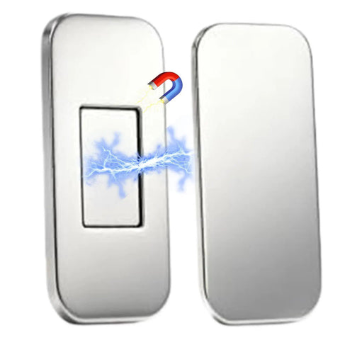 Get These Super Sleek 8Pcs Ultra Thin Magnetic Cabinet Door Catches For A No Drill Install that showcases silver stainless steel catches.