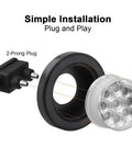 Ten Pack Two Inch Round Red LED Trailer Side Marker Lights Kit With Clear Lenses Rubber Grommets Two Prong Wire Pigtails