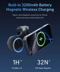 Master Grip Universal Magnetic Phone Grip with C03 Selfie Light, 3200mAh battery, wireless charging, graphene case for iPhone 17 Pro Max.