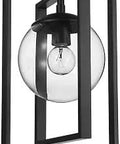 Matte Black 1 Light Pendant With Clear Glass Globe Modern Steel Frame Pendant Light For Kitchen Island Or Dining Room