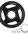 38T Offset Chainring For Tongsheng Varstrom TSDZ-8 750W Mid Drive Motor, CNC 7075-T6 Aluminum, shown with spacer and bolts