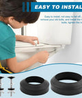 Heavy Duty Universal Toilet Tank To Bowl Gasket And Stainless Steel Bolt Kit, Easy Install Flush Valve Coupler for 2 and 3 inch toilets in use.