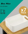 7 Pack Clear Storage Bins Easy Grab Four Point Two Liter for Kitchen Pantry Bathroom Classrooms Durable Plastic Organizer