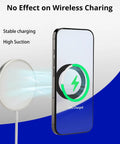 Magnetic Phone Mount With Sticky Base For PopSocket And Kindle, MagSafe Compatible shown holding phone solidly during charging
