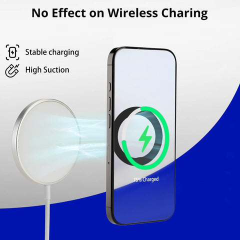 Magnetic Phone Mount With Sticky Base For PopSocket And Kindle, MagSafe Compatible shown holding phone solidly during charging