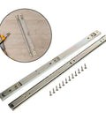 2 Pack Heavy Duty Ball Bearing Keyboard Slide Tray Drawer Slides With Quiet Glide For Smooth Keyboard Accessory Upgrade And Durable Galvanized Rails For Home Office And Desk Setup, 2 metal rails with screws