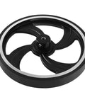 kousoer Encoder Wheel Bore 6mm Aluminum Rubber Measuring Wheel Black Heavy with a sleek black design and silver outline.