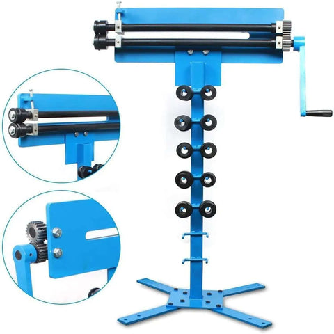 Heavy Duty Sheet Metal Bead Roller Machine With 6 Die Sets Rotary Beading Bender for 1.2 mm 18 Gauge Steel 457 mm Throat Depth