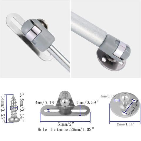Gas Strut Cabinet Lift Support 6 Inch 30N Soft Open And Down Hinge With Buffer Telescopic Cabinet Door Spring 4 Pack