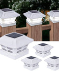 Solar Post Lights For 4x4 Posts Waterproof Deck And Fence Post Cap Lights Solar Powered Dual Warm White And Cool White Modes