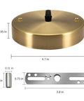 Gold Light Canopy Kit 4.7 Inch Pendant Chandelier Ceiling Plate With All Mounting Hardware UL Listed Easy DIY Install Crossbar Ground Wire