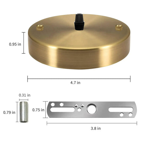 Gold Light Canopy Kit 4.7 Inch Pendant Chandelier Ceiling Plate With All Mounting Hardware UL Listed Easy DIY Install Crossbar Ground Wire