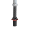 Bottom view of 400A Anti-Siphon Universal Toilet Tank Fill Valve Black, showing threaded connection and seal for leaky toilets.