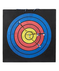 Portable Backyard Archery Target 50x50x5 CM High Density EVA Foam Layered Target with arrows in center, rope handle visible