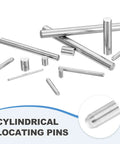 Top Shelf 110 Pack Stainless Steel Shelf Pins For Cabinets And Furniture Solid Grip With Smooth Nickel Finish Rust Resistant Dowel Pegs Built Tough To Handle, various sizes, cylindrical shape.