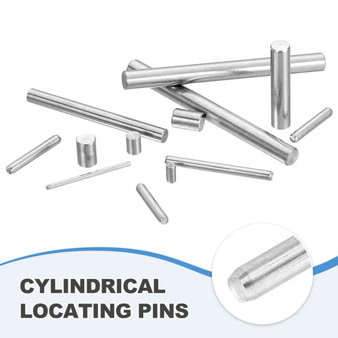 Top Shelf 110 Pack Stainless Steel Shelf Pins For Cabinets And Furniture Solid Grip With Smooth Nickel Finish Rust Resistant Dowel Pegs Built Tough To Handle, various sizes, cylindrical shape.