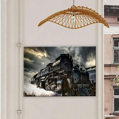 Dope Steam Locomotive In Motion Poster Wall Art Print Canvas Painting For Bedroom Living Room Bathroom Or Office Decor Frame Style