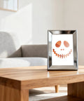 Top Shelf Clear Acrylic Router Template For Halloween Witch Hat Woodworking No Sweat Cutting Jig With Slick Edges For Sweet Diy Projects And Backyard Barn Builds, framed Halloween decor with a smiling jack-o'-lantern face.