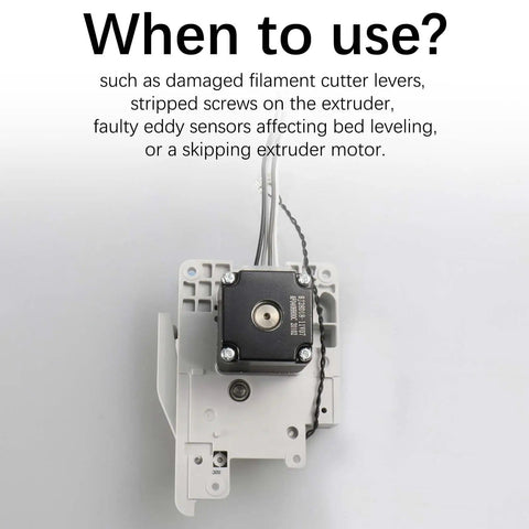 Extruder Unit Replacement For A1 And A1 Mini 3D Printer With Dual Hardened Gear System Integrated Filament Cutter Motor And Eddy Sensor For Seamless Drop In Upgrade, close-up view.