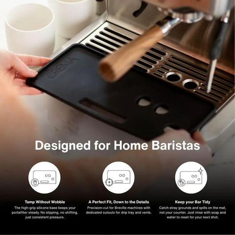 Non Slip Espresso Tamping Mat For Barista Express Pro Grade Silicone Countertop Protector With Drip Tray Openings Precise Fit